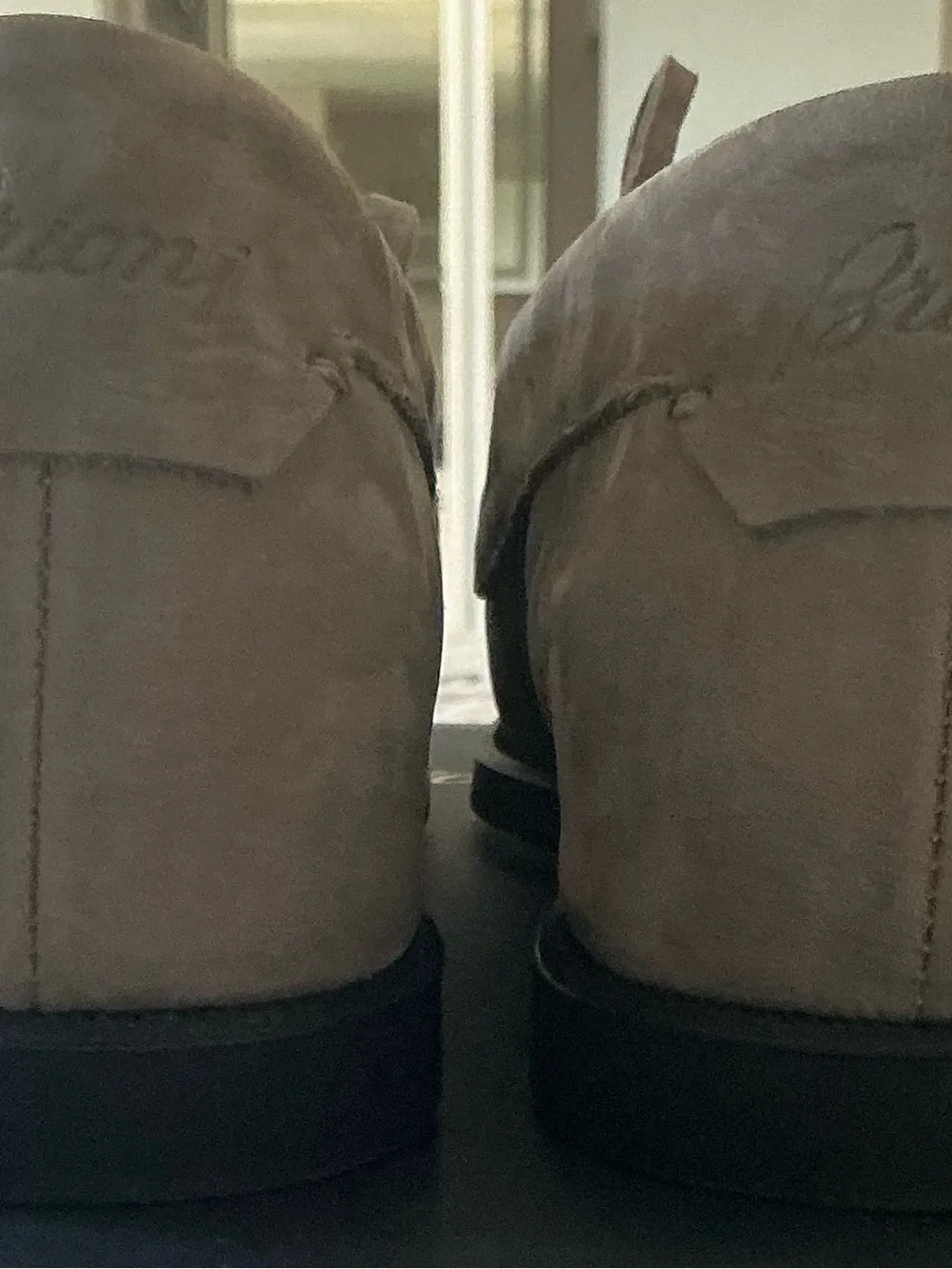 Brioni Taupe Suede Men’s Boat Shoes